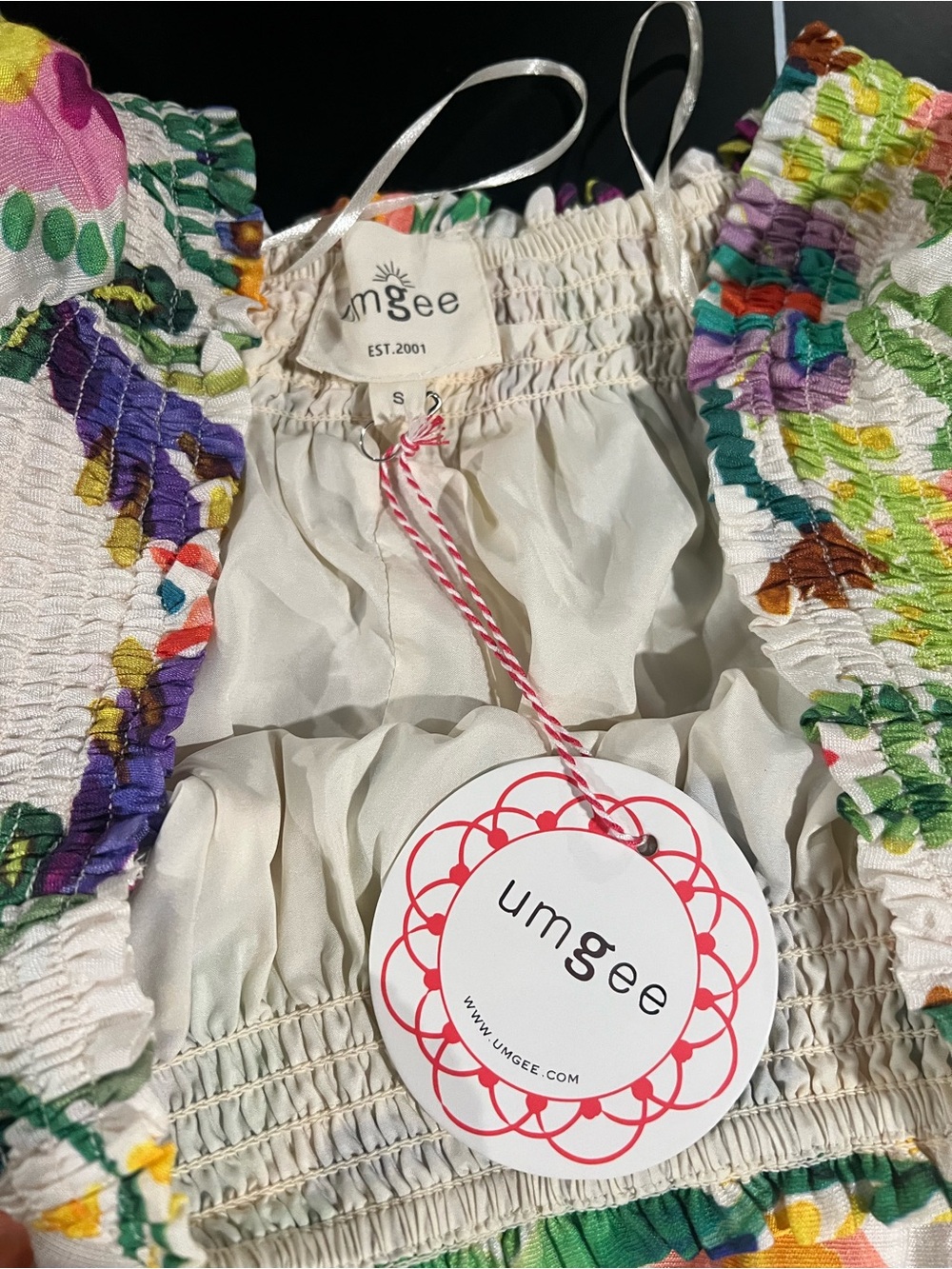 Umgee White Floral Multicolor Printed Dress - Picture 2 of 2